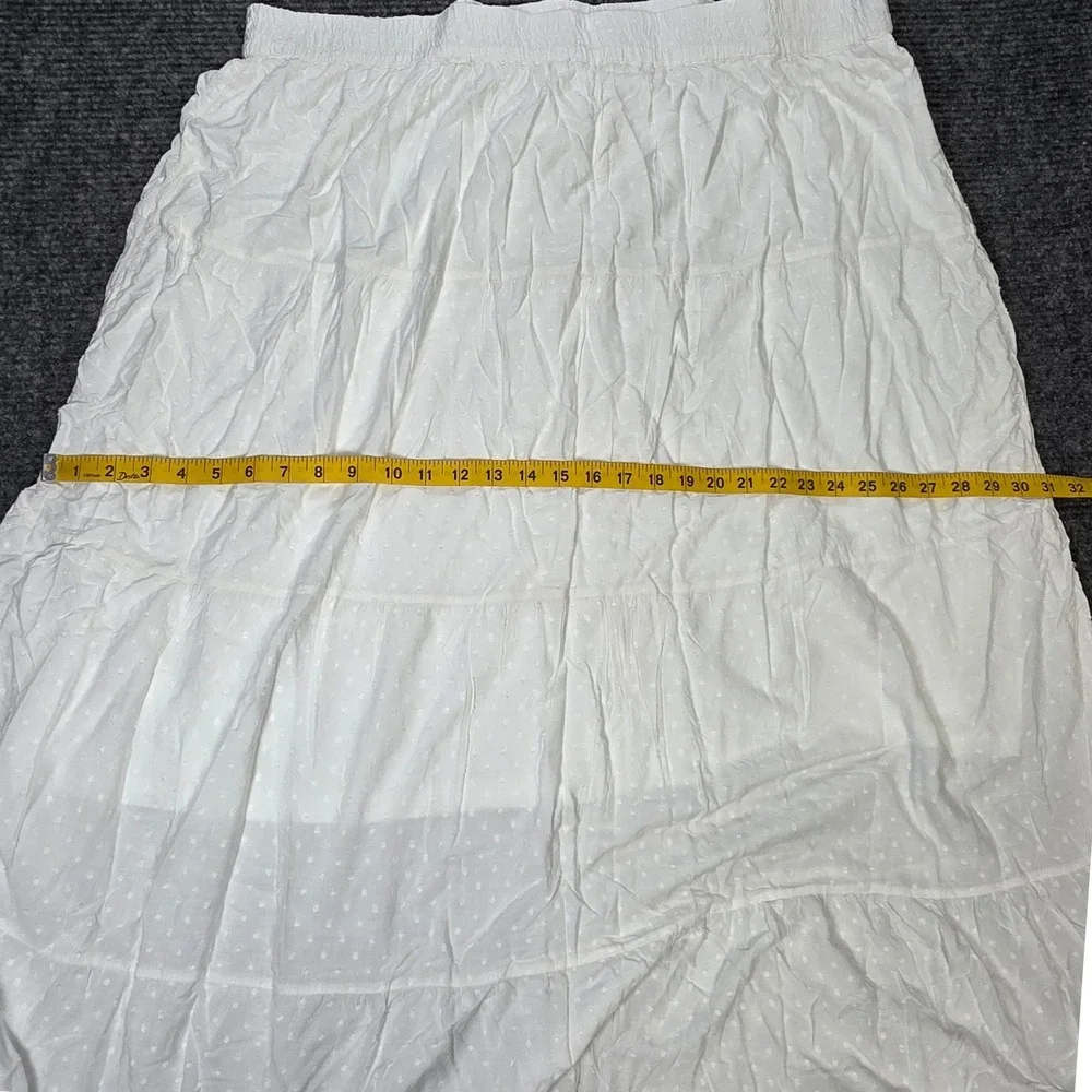 Cato Desert‎ Dream Clip Dot Tiered Maxi Skirt Women's Size 26/28W White NWT